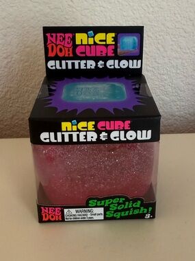 Nice Cube Glitter & Glow Super Solid Squish - Pink